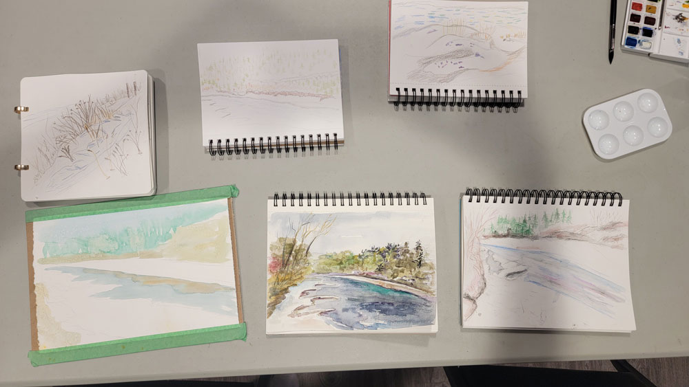 plein air class sketches