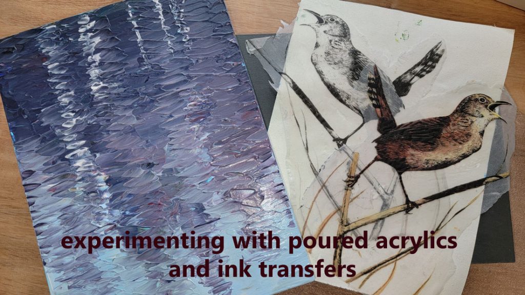 Julie Drew - poured painting background for an ink transfer.